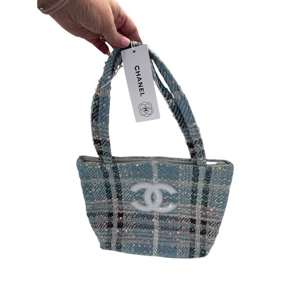 Chanel Blue Tweed Sequin Mini Tote Bag (Gift with Purchase) - Picture 1 of 2